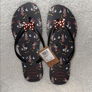 Havaianas Black and Red Minnie Mouse Flip Flops